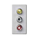 Simon Connect TSC-K105B-8 Płytka K45/2 złącz 3x RCA (CINCH) 22,5x45mm + wkłady; zaciski śrubowe; aluminium