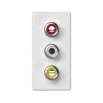 Simon Connect TSC-K105B-9 Płytka K45/2 złącz 3x RCA (CINCH) 22,5x45mm + wkłady; zaciski śrubowe; czysta biel