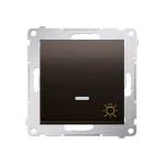 Simon 54 WMDL-081xxx-046 Przycisk „światło” z podświetleniem LED (moduł) 10AX, 250V~, szybkozłącza; brąz mat