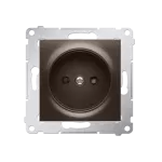 Simon 54 WMDW-00101x-046 Gniazdo wtyczkowe bez uziemienia z przesłonami (moduł) 16A, 250V~, zaciski śrubowe; brąz mat
