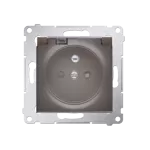 Simon 54 WMDW-53111x-046 Gniazdo wtyczkowe do wersji IP44 Z USZCZELKĄ (moduł) 16A, 250V~, zaciski śrubowe, klapka transparentna; brąz mat Uszczelka do ramek S54 PREMIUM