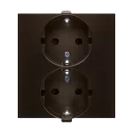 Simon 54 WMDW-12211N-046 Gniazdo Schuko z przesłonami podwójne 16A, 250V~, zaciski śrubowe; brąz mat