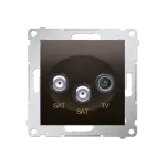 Simon 54 WMDA-03019z-046 Gniazdo antenowe satelitarne podwójne SAT-SAT-RTV (moduł); brąz mat