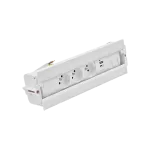 Simon 480 TS48-630E30BK0-33 Spinner 3 gn. typ E + ładow. USB A+C i płytka dla 2 złączy RJ45 keystone; złącze 10 cm przewód; biały