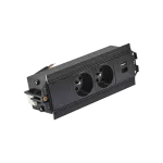 Simon 480 TS48-530E20B00-44 Indesk 2 gn. typ E + ładowarka USB typ A+C; złącze 10 cm przewód; czarny