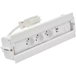 Simon 480 TS48-610E30BK0-33 Spinner 3 gn. typ E + ładow. USB A+C i płytka dla 2 złączy RJ45 keystone; złącze w układzie Wieland; biały