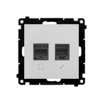 Simon 55 WMDK-16105N-143 Gniazdo komputerowe RJ45 kategoria 5e + telefoniczne RJ12 (moduł); Aluminium mat