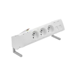 Simon 480 TS48-430E300K0-33 Biurkowy zestaw gniazd 3 gn. typ E i płytka dla 2 złączy RJ45 keystone; złącze 10 cm przewód; biały