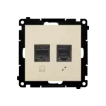 Simon 55 WMDK-16105N-144 Gniazdo komputerowe RJ45 kategoria 5e + telefoniczne RJ12 (moduł); Szampański mat