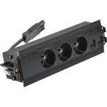 Simon 480 TS48-510E300K0-44 Indesk 3 gn. typ E i płytka dla 2 złączy RJ45 keystone; złącze w układzie Wieland; czarny