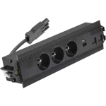 Simon 480 TS48-510E30BK0-44 Indesk 3 gn. typ E + ładow. USB A+C i płytka dla 2 złączy RJ45 keystone; złącze w układzie Wieland; czarny