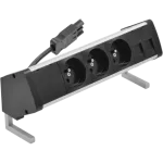 Simon 480 TS48-410E300K0-40 Biurkowy zestaw gniazd 3 gn. typ E i płytka dla 2 złączy RJ45 keystone; złącze w układzie Wieland; alu-czarny