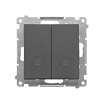 Simon 55 WMDL-TW6-2L2X-116 Łącznik schodowy podwójny z podświetleniem bez piktogramu – osobne podświetlenie dla każdego klawisza (moduł) 10 AX, 250 V~, szybkozłącza; Grafitowy mat