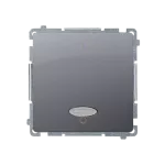 Simon Basic WMUL-021xxx-J011 Łącznik dwubiegunowy z podświetleniem LED (moduł) 10AX, 250V~, szybkozłącza; stal inox