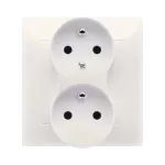 Simon 54 WMDW-00210Y-041 Gniazdo wtyczkowe z uziemieniem podwójne, z funkcją niezmienności faz, 16A, 250V~, zaciski śrubowe. Kompletne - nie do ramek; kremowy