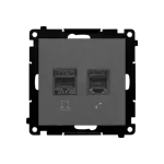 Simon 55 WMDK-16105N-116 Gniazdo komputerowe RJ45 kategoria 5e + telefoniczne RJ12 (moduł); Grafitowy mat