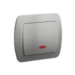 Simon Akord WMAL-411xxx-D012 Łącznik jednobiegunowy z podświetleniem, 10AX, 250V~, zaciski śrubowe; aluminiowy