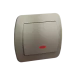 Simon Akord WMAL-411xxx-H012 Łącznik jednobiegunowy z podświetleniem, 10AX, 250V~, zaciski śrubowe; satynowy