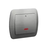 Simon Akord WMAL-421xxx-D012 Łącznik dwubiegunowy z podświetleniem, 10AX, 250V~, zaciski śrubowe; aluminiowy