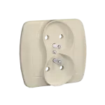 Simon Akord WMAW-40210x-9012 Gniazdo wtyczkowe z uziemieniem podwójne, Σ16A, 250V~, zaciski śrubowe; beż