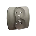 Simon Akord WMAW-40211x-H012 Gniazdo wtyczkowe z uziemieniem podwójne, z przesłonami torów prądowych, Σ16A, 250V~, zaciski śrubowe; satynowy