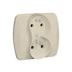 Simon Akord WMAW-13210x-9012 Gniazdo wtyczkowe z uziemieniem podwójne, z funkcją niezmienności faz, Σ16A, 250V~, zaciski śrubowe; beż