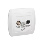 Simon Akord WMAA-01319z-1013 Gniazdo antenowe SAT-SAT-RTV końcowe; biały