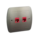 Simon Akord WMAK-4520xx-H013 Gniazdo komputerowe RJ45 podwójne, kategoria 5e. Montaż do puszki na wkręty; satynowy