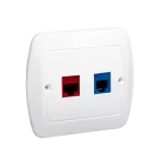 Simon Akord WMAM-45002x-1013 Gniazdo telefoniczne RJ12 + komputerowe RJ45, kategoria 5 dla RJ45. Montaż do puszki na wkręty; biały