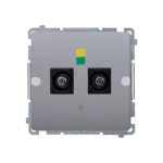 Simon Basic WMUE-012000-4013 Gniazdo ekwipotencjalne podwójne (moduł); srebrny mat