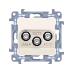 Simon 10 WC-ADSATFx-01-41xx Gniazdo antenowe końcowe RTV-DATA-SAT (moduł), 1x wejście: 5÷2400 MHz; kremowy