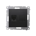 Simon 54 WMDT-0010xx-049 Gniazdo telefoniczne pojedyncze RJ12 (moduł); czarny