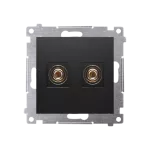 Simon 54 WMDG-010002-049 Gniazdo głośnikowe pojedyncze (moduł). Przekrój przewodów dla wyjścia do 6 mm2; czarny