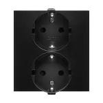 Simon 54 WMDW-12211N-049 Gniazdo Schuko z przesłonami podwójne 16A, 250V~, zaciski śrubowe; czarny