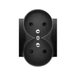 Simon 54 WMDW-P0131N-049 Pokrywa gniazda podwójnego z przesłonami do ramek NATURE; czarny