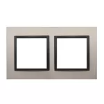 Simon 54 Nature WMDZ-0120xS-081 Ramka 2-krotna Nature-Metal, SATYNOWA NOC, IP20/IP44 (IP44-należy zastosować zestaw uszczelek DUN2)