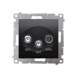 Simon 54 WMDA-03019z-049 Gniazdo antenowe satelitarne podwójne SAT-SAT-RTV (moduł); czarny