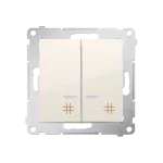 Simon 54 WMDL-0712xx-041 Łącznik krzyżowy podwójny z podświetleniem (moduł) 10AX, 250V~, szybkozłącza; kremowy