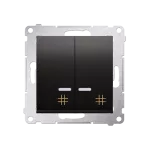 Simon 54 WMDL-0712xx-048 Łącznik krzyżowy podwójny z podświetleniem (moduł) 10AX, 250V~, szybkozłącza; antracyt