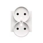 Simon 55 WMDW-P01311-111 Pokrywa gniazda wtyczkowego podwójnego do: SGZ2CM; Biały mat