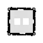 Simon 55 WMDA-P91xx3-114 Pokrywa gniazd teleinformatycznych na Keystone płaska podwójna (moduł); Jasnoszary mat