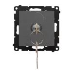 Simon 55 WMDL-0K014x-116 Łącznik na kluczyk chwilowy – przycisk (moduł) 2 pozycyjny „0-I” styk N/O, 5 A, 250 V~; Grafitowy mat