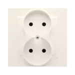Simon 10 WC-Gx2xxxx-01-41xx Gniazdo wtyczkowe bez uziemienia podwójne, monoblok, 16A, 250V~, zaciski śrubowe; kremowy Kompletne - nie do ramek