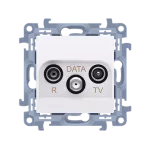 Simon 10 WC-ADxxxxx-01-11xx Gniazdo antenowe R-TV-DATA (moduł). 1x wejście: 5-862 MHz; biały