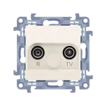 Simon 10 WC-AKxxxxx-01-41xx Gniazdo antenowe R-TV końcowe separowane (moduł), 1x wejście: 5-862 MHz; kremowy