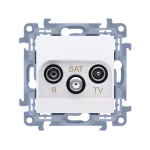 Simon 10 WC-ASKxxxx-01-11xx Gniazdo antenowe R-TV-SAT końcowe / zakończeniowe do gniazda przelotowego (moduł). 1x wejście: 5 MHz-2,4 GHz; biały