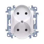 Simon 10 WC-G2Mxxxx-01-11xx Gniazdo wtyczkowe bez uziemienia podwójne (moduł) 16A, 250V~, zaciski śrubowe; biały