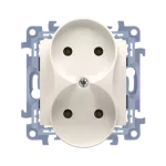 Simon 10 WC-G2Mxxxx-01-41xx Gniazdo wtyczkowe bez uziemienia podwójne (moduł) 16A, 250V~, zaciski śrubowe; kremowy