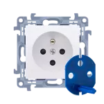 Simon 10 WC-GD1xxxx-01-11xx Gniazdo DATA z kluczem uprawniającym (moduł) 16A, 250V~, zaciski śrubowe; biały