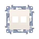 Simon 10 WC-KP2xxxx-01-41xx Pokrywa gniazd teleinformatycznych na Keystone płaska podwójna (moduł); kremowy